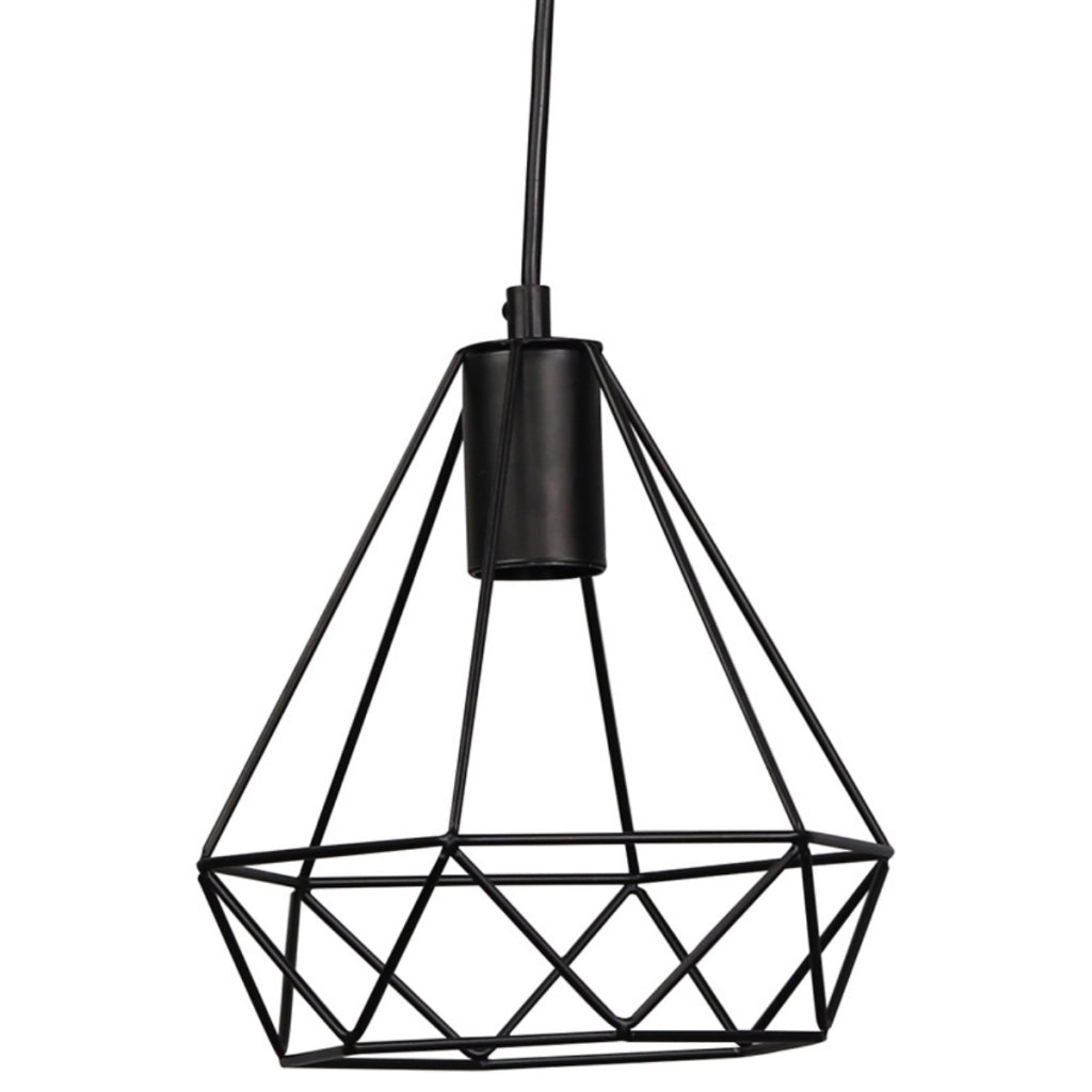 Lampada a sospensione Polux Vigo 3xE27 nera 120cm metallo