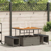 Set da Pranzo per Giardino Grigio polyrattan 42007910