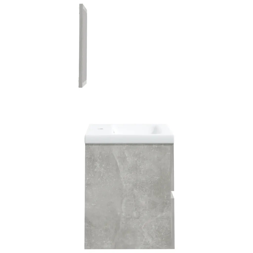 Mobile da Bagno con Lavabo e Specchio Grigio Cemento cod mxl 61965