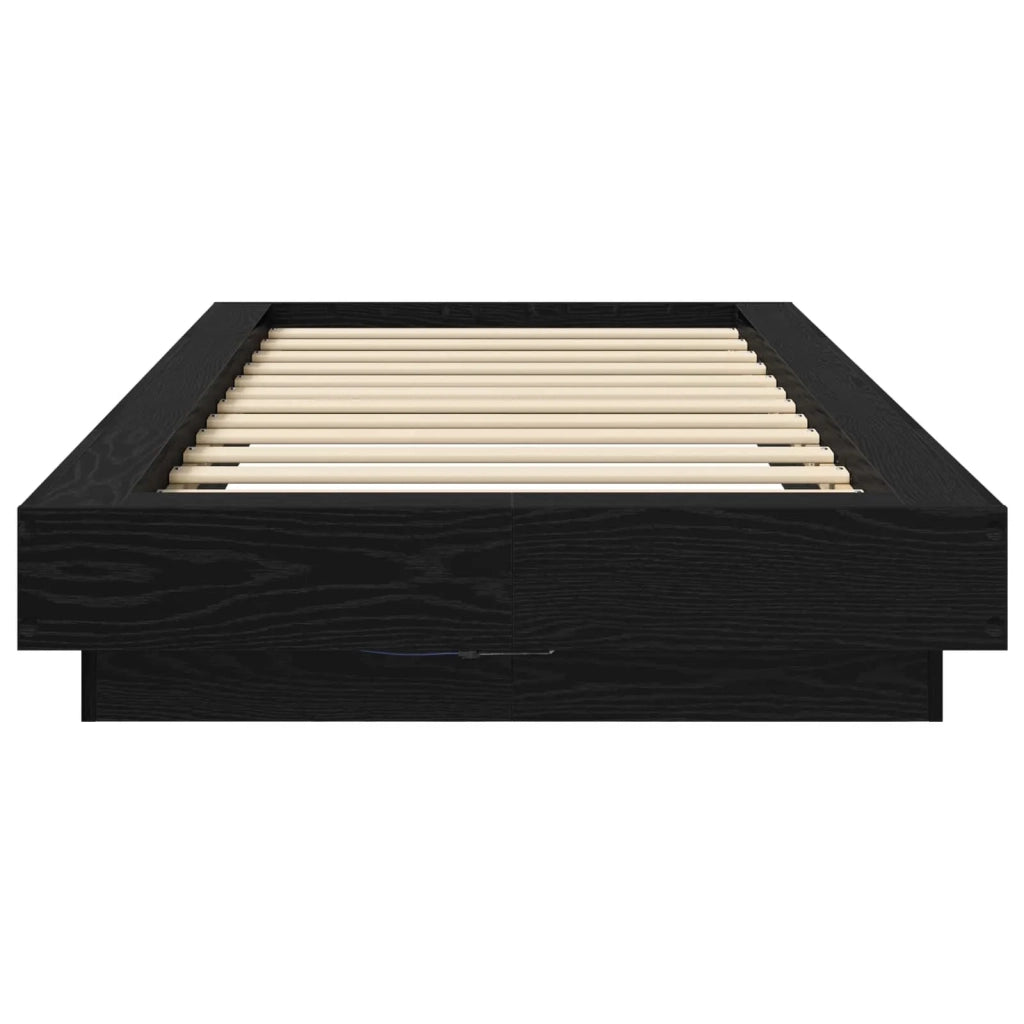 Letto con LED Rovere Nero 80 x 200 cm Legno ingegnerizzato 3429587