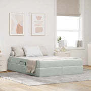 Letto con contenitore e materasso Grigio chiaro 140 x 200 cm