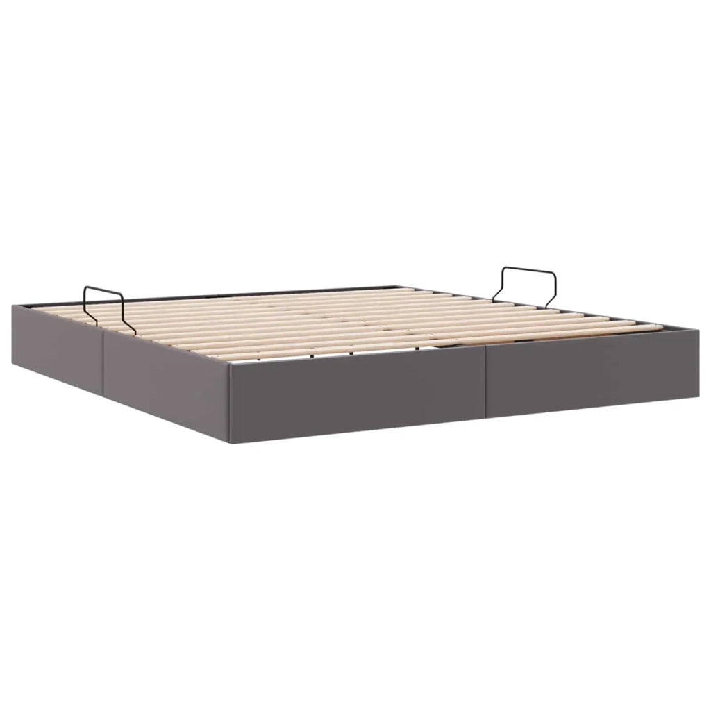 Letto ottomano Grigio 180 x 200 cm Pelle Sintetica 3442784