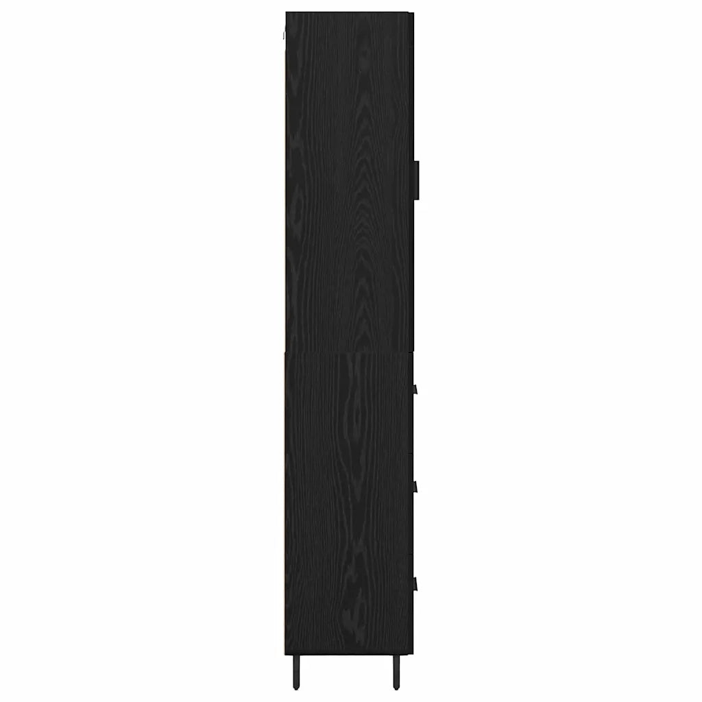 Credenza Rovere Nero 34,5 x 34 x 180 cm Legno multistrato