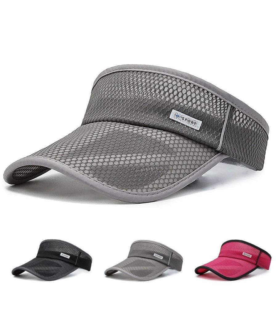 VISIERA - SPORT MODERN | Protezione Solare Unisex | Visiera Larga Rinforzata | Rete Ventilata | Regolazione Elastica, Chiusura