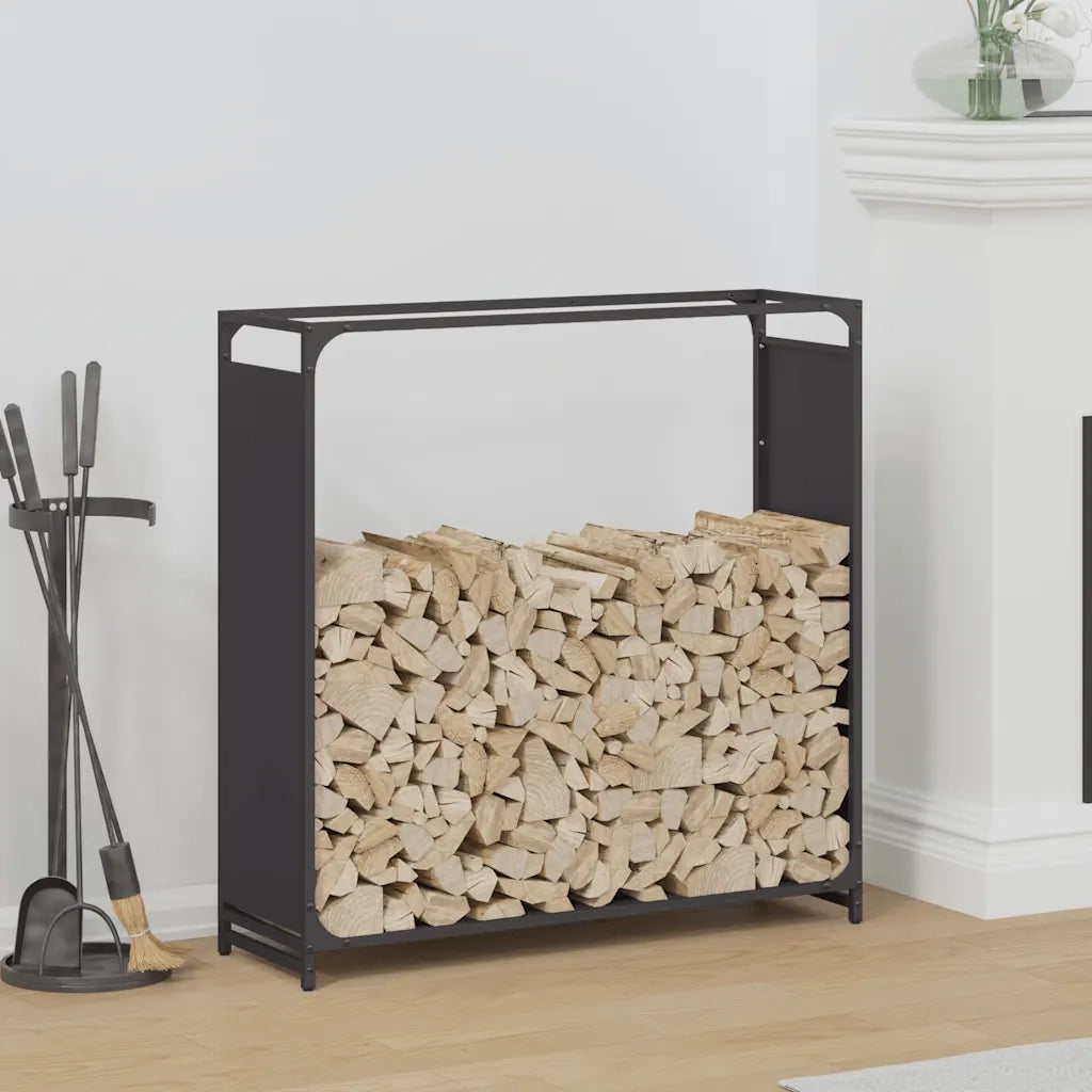 Rastrelliera per Legna da Ardere Nera 90x28x90 cm CFW1325470