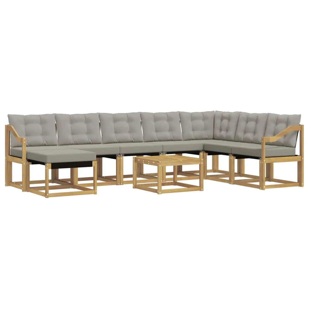 Set di divani da esterno 9 pcs Bianco e Grigio Chiaro 3389797