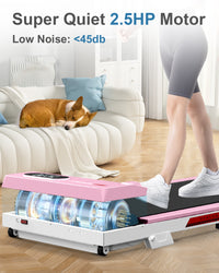 Tapis Roulant Elettrico con Inclinazione - RATTANTREE - 1-8 km/h Tapis Roulant Salvaspazio con Pendenza - 2 in 1 Walking Pad e Telecomando - Display a LED - Rosa