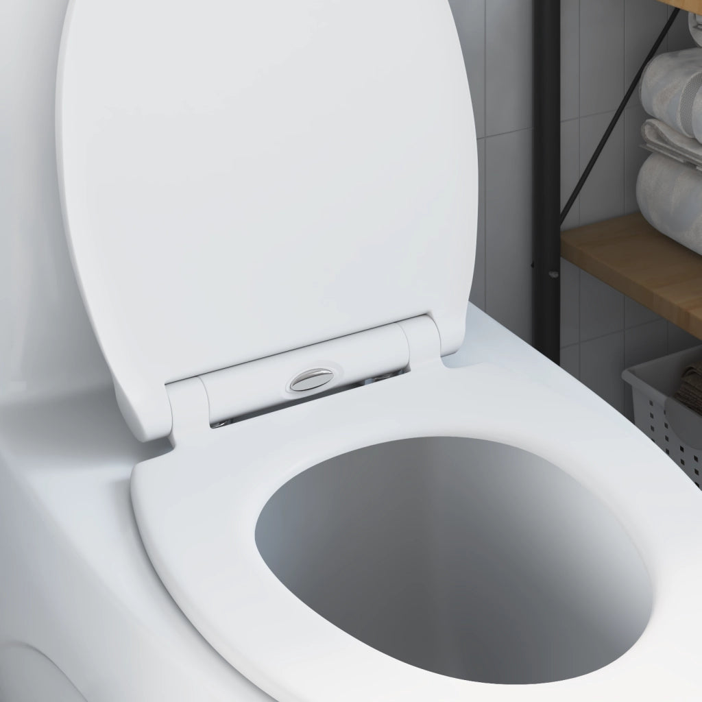 Toilet Seat con Chiusura Flessibile in Duroplast Bianco