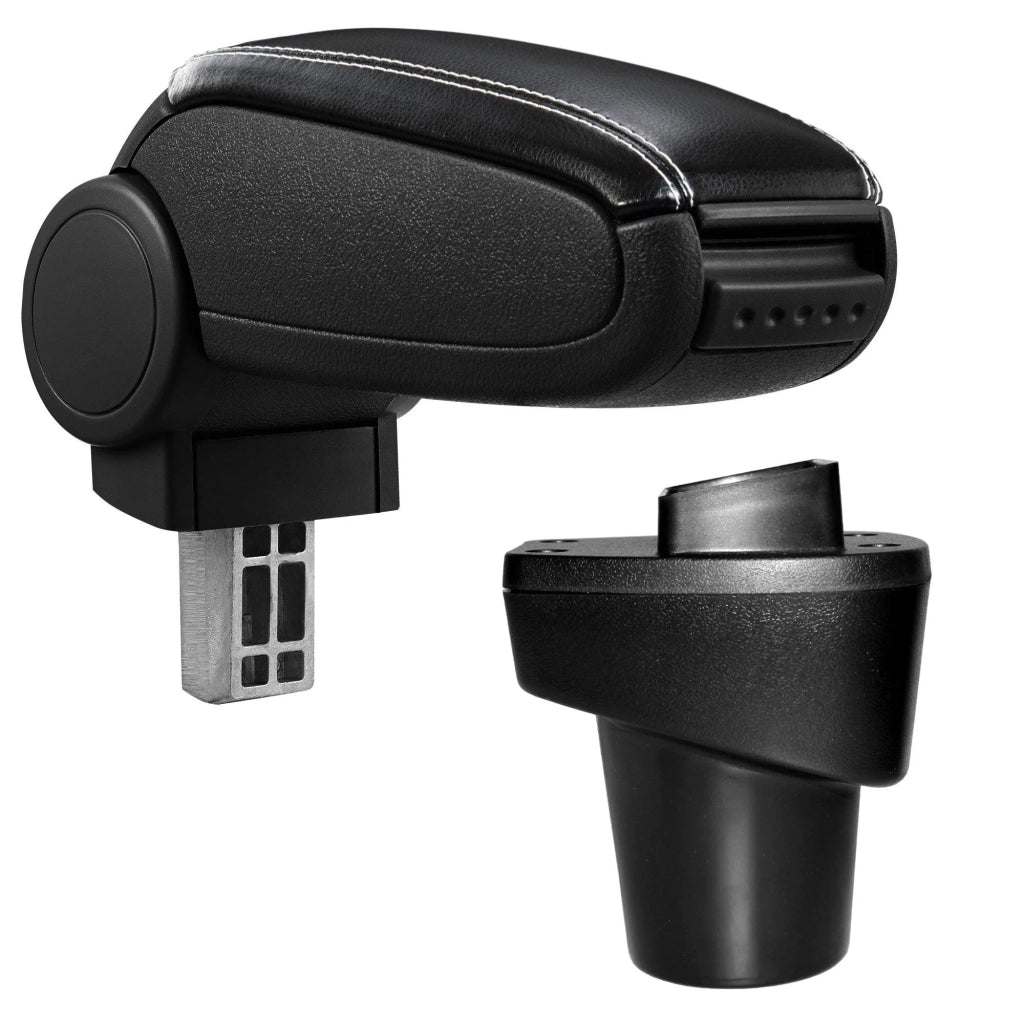 Bracciolo centrale Citroën C1 II (2a generazione) (dopo il 2014-2018) con scomparto nero e cuciture bianche 03_0000325