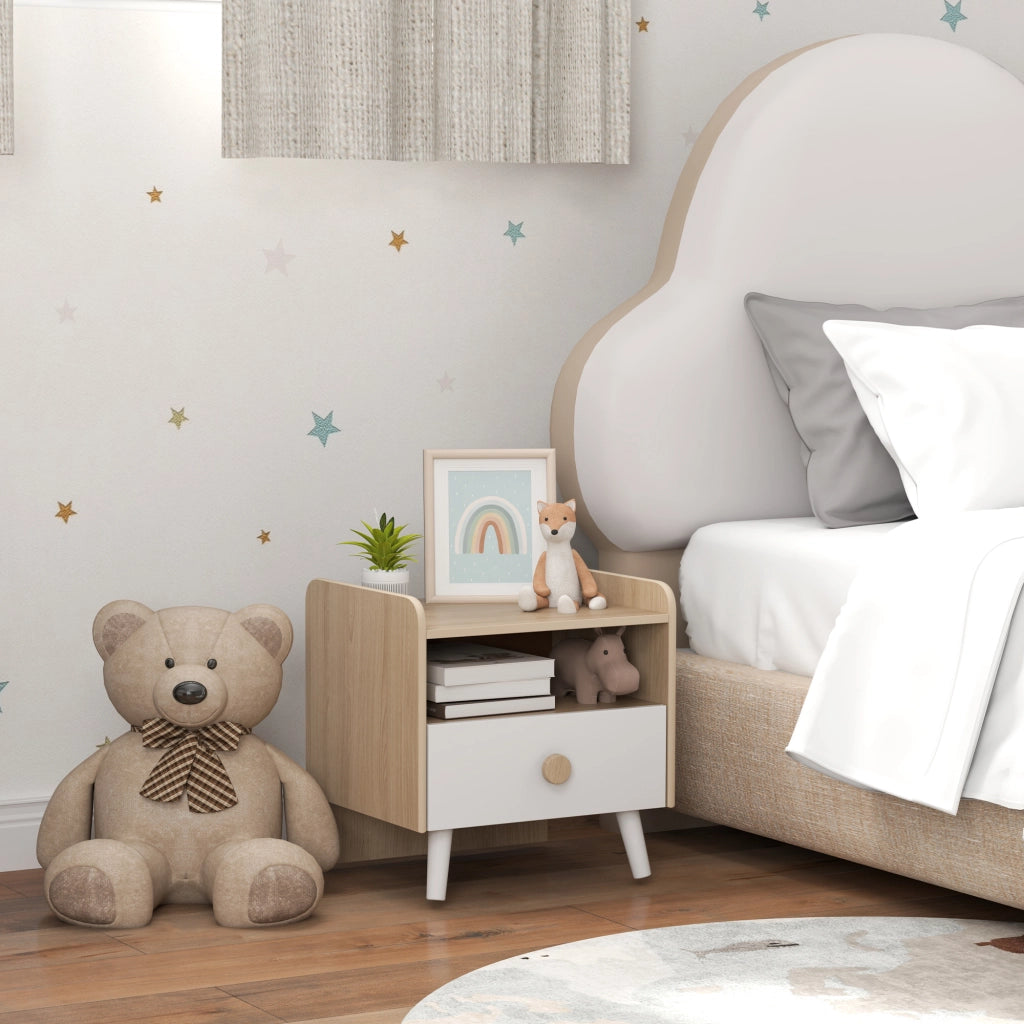Comodino in Legno di Pino ¨C Zephmum ¨C 40x32.5x40 cm, Bianco