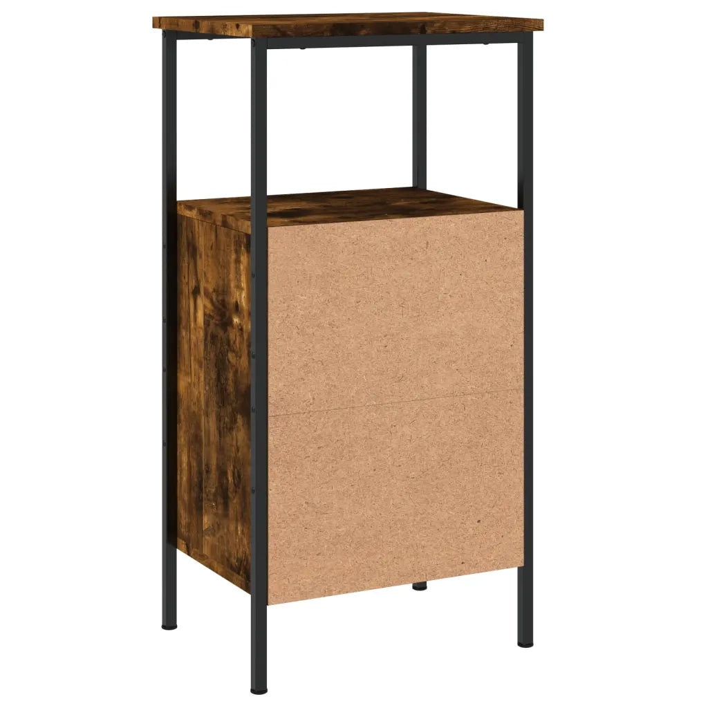 Comodini 2pz-Set di 2 Tavolino da notte Rovere Fumo 41x31x80 cm in Legno Multistrato