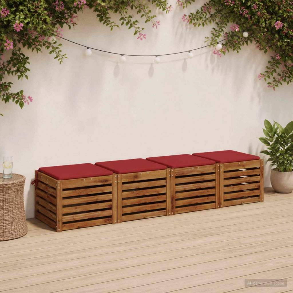 Cuscini per Sedia in 4 Pezzi SOEST 4 pz 100% Poliestere Rosso 944332