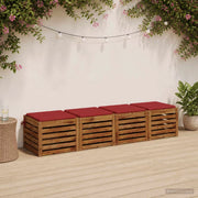 Cuscini per Sedia in 4 Pezzi SOEST 4 pz 100% Poliestere Rosso 944332