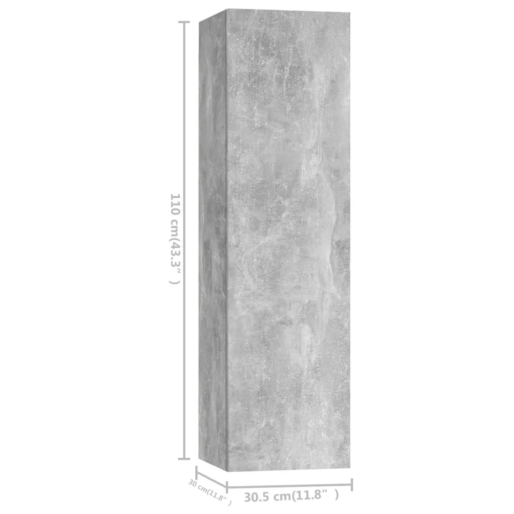 Set di Mobili Porta TV 4 pz Grigio Cemento in Legno Multistrato 3079153