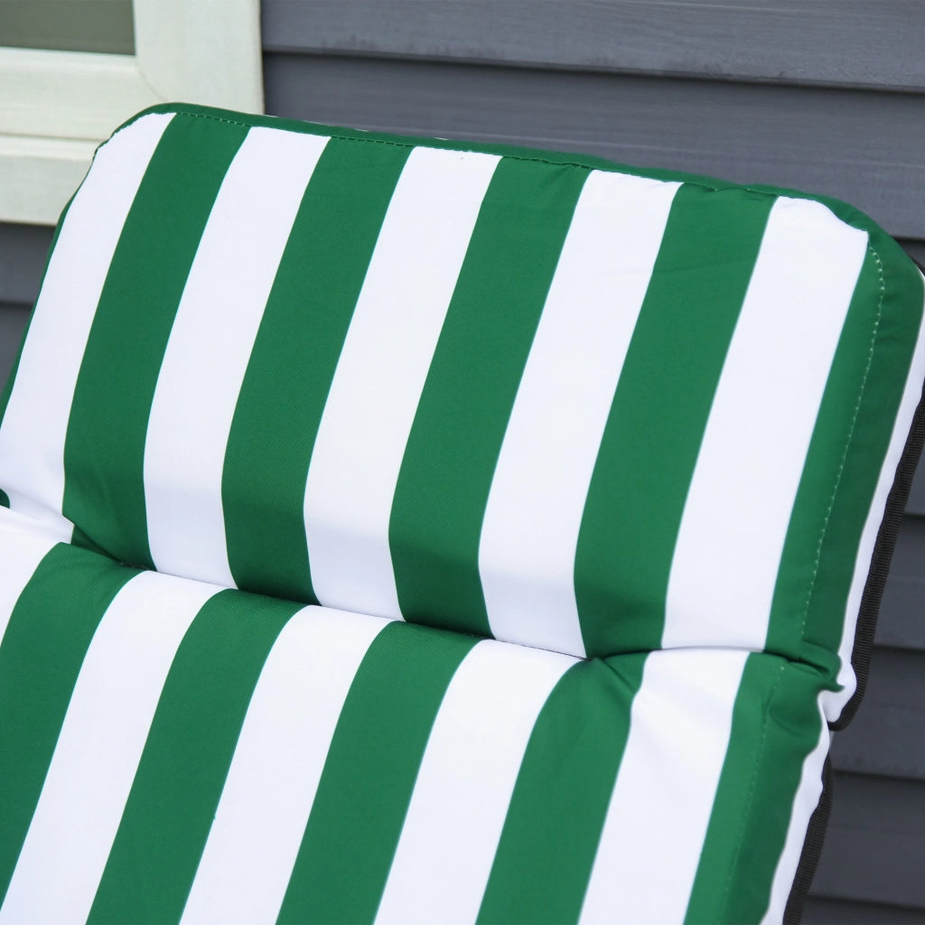 Lettini da giardino 2 pezzi pieghevoli con cuscini ¨C zephmum ¨C verde+bianco 60x75x102