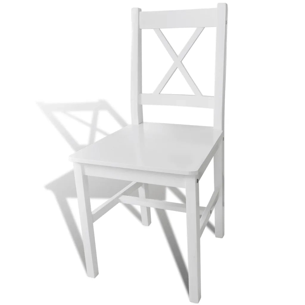 Sedie da Pranzo 2 pz | Sedie da cucina Bianche in Legno di Pino