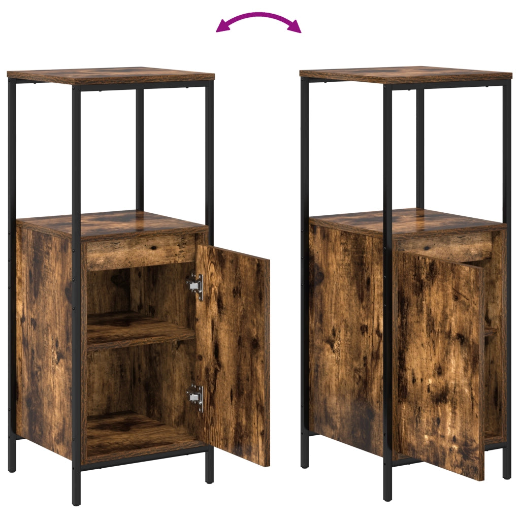 Set di mobili per bagno 3 pezzi in rovere fumÃ© in legno ingegnerizzato