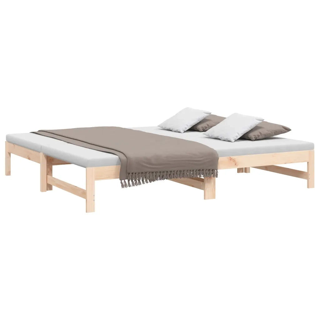 Letto matrimoniale | Letto per adulti | Dormeuse Estraibile 2x(90x190) cm Legno Massello di Pino