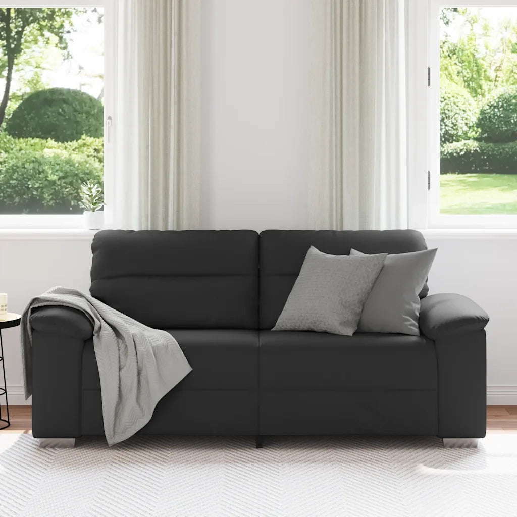 Divano a 2 Posti-Sofa 2 Posti nero 140 cm in similpelle 853596