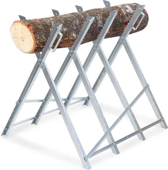 Serra pieghevole fino a 150 kg Serra pieghevole galvanizzata Dimensioni aperte 80x81x80cm - Argento