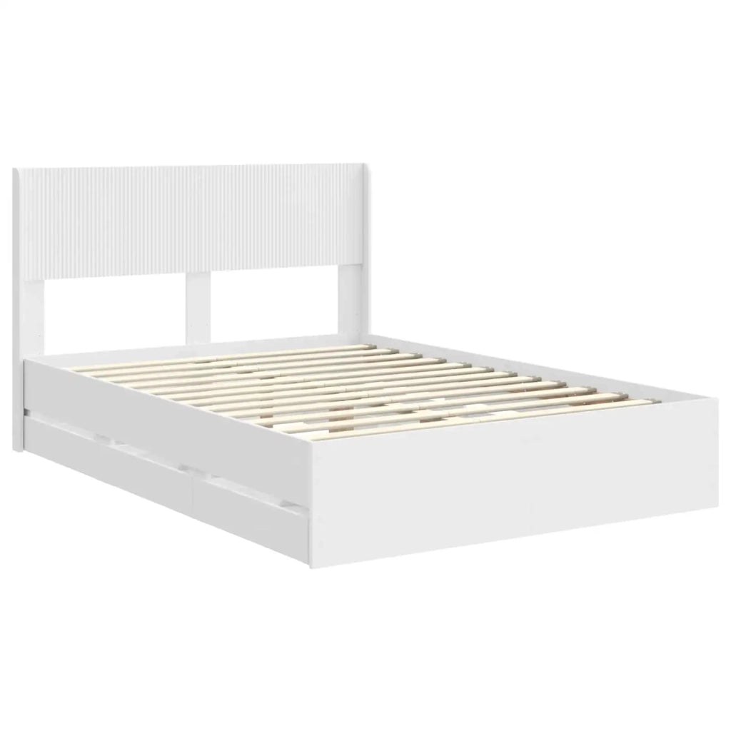 Struttura del letto con stoccaggio e testata Bianco 3414287