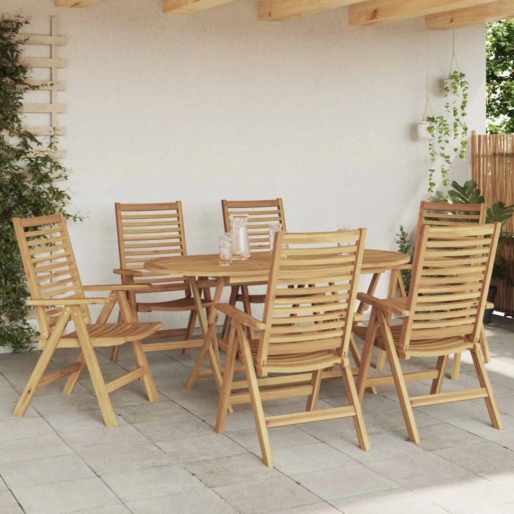 Set da Pranzo per Giardino 7 pcs Marrone Legno di teak solido