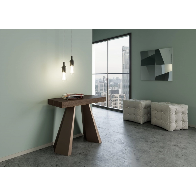 Consolle allungabile 90x40/196 cm Diamante Small telaio Orso - Noce