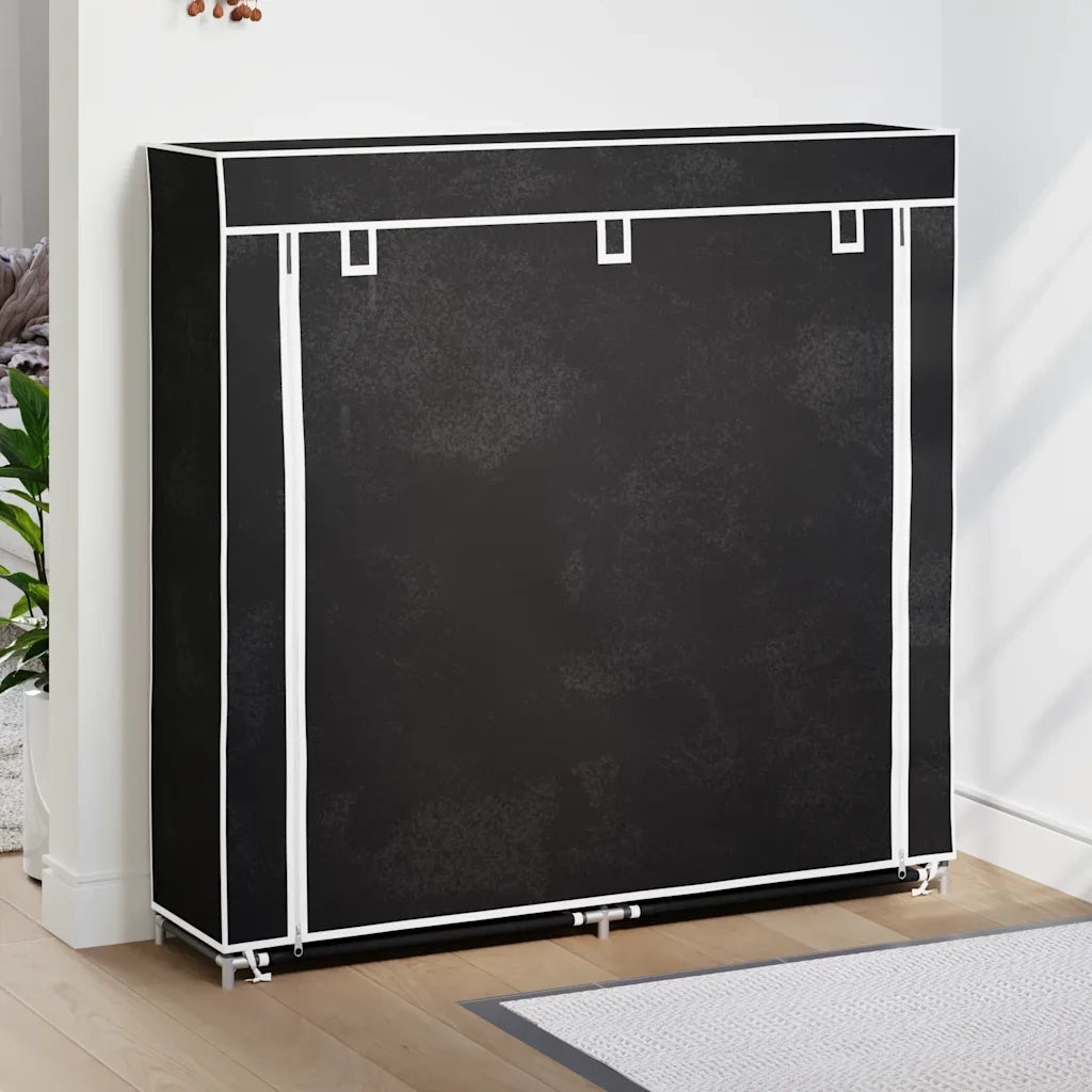 Scarpiera in Tessuto Richiudibile 115 x 28 x 110 cm Nera 240493