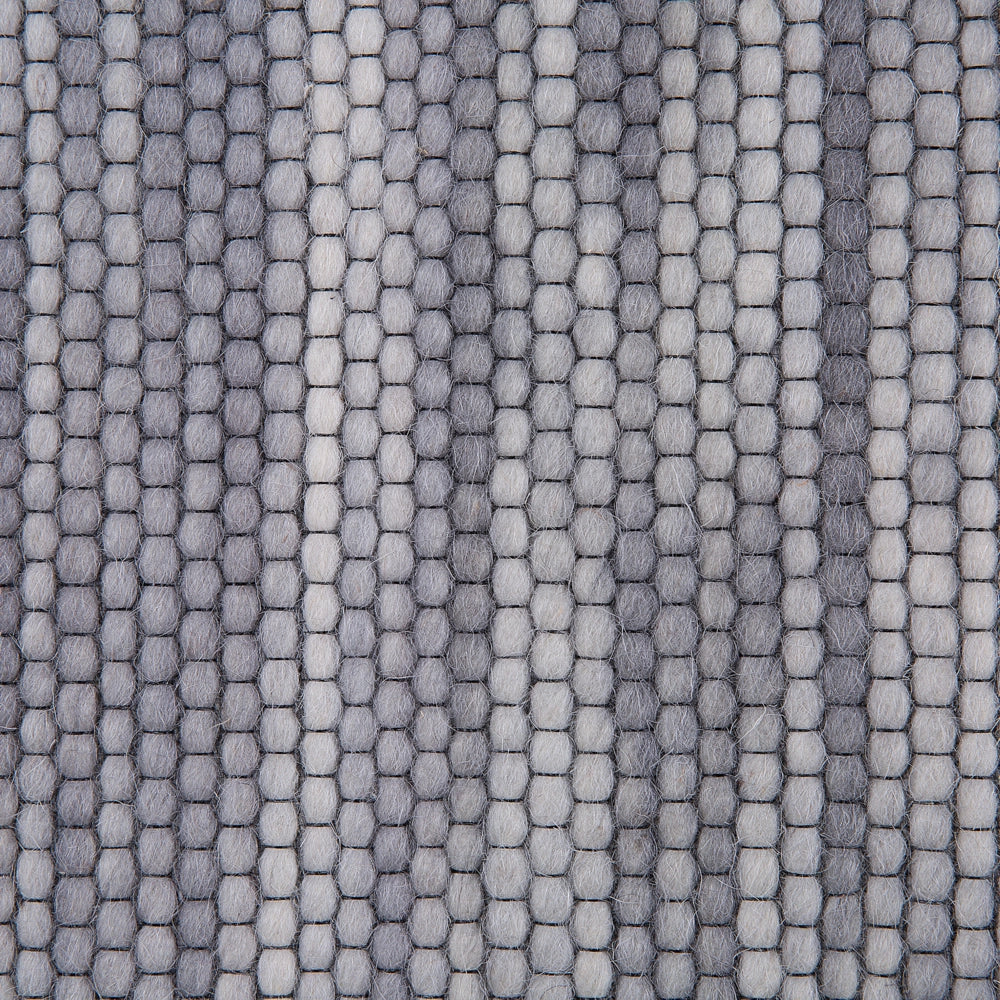 Tappeto Grigio Lana e Poliestere 140 x 200 cm Tessuto a Mano Design Moderno