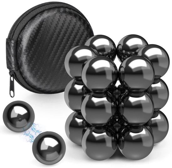 Magnetica rotonda in pietra nera per adulti, cubo magnetico per lavagna bianca, frigorifero, ufficio (22 pezzi)