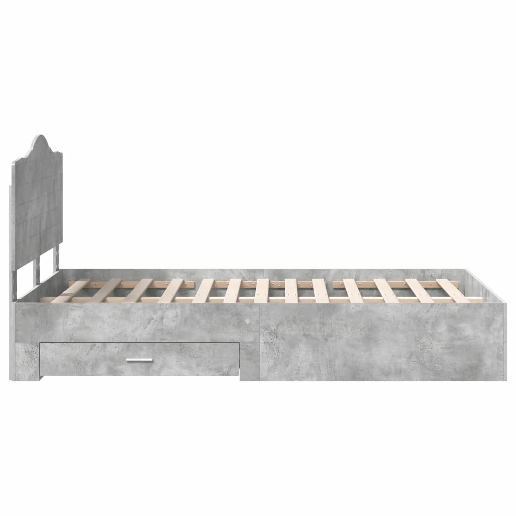 Struttura del letto con testiera Grigio cemento 135 x 190 cm 3413615