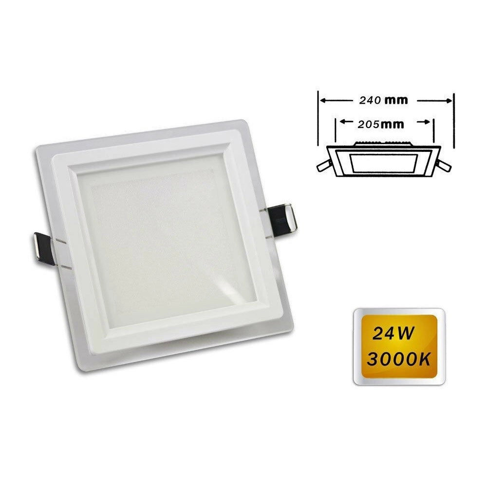 Trade Shop - Pannello Led Slim Incasso Quadrato 24 Watt Luce 3000k 6500k 4000k 265v P-205eq -