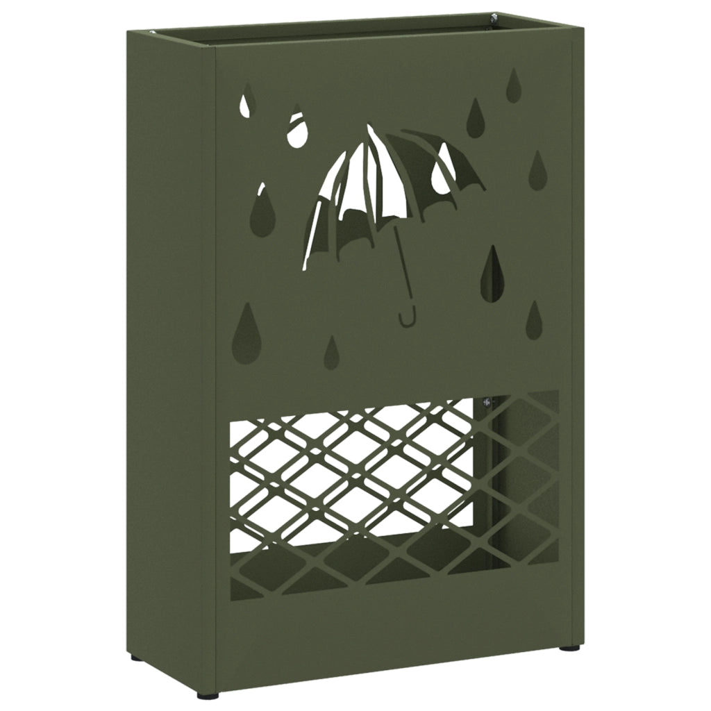 Portaombrelli Verde Oliva Metallo Medio Intarsi Decorativi