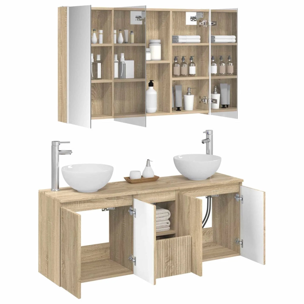 Set di Armadi da Bagno 4 pcs Rovere Sonoma 103,5 x 15,5 x 70 cm 3406345