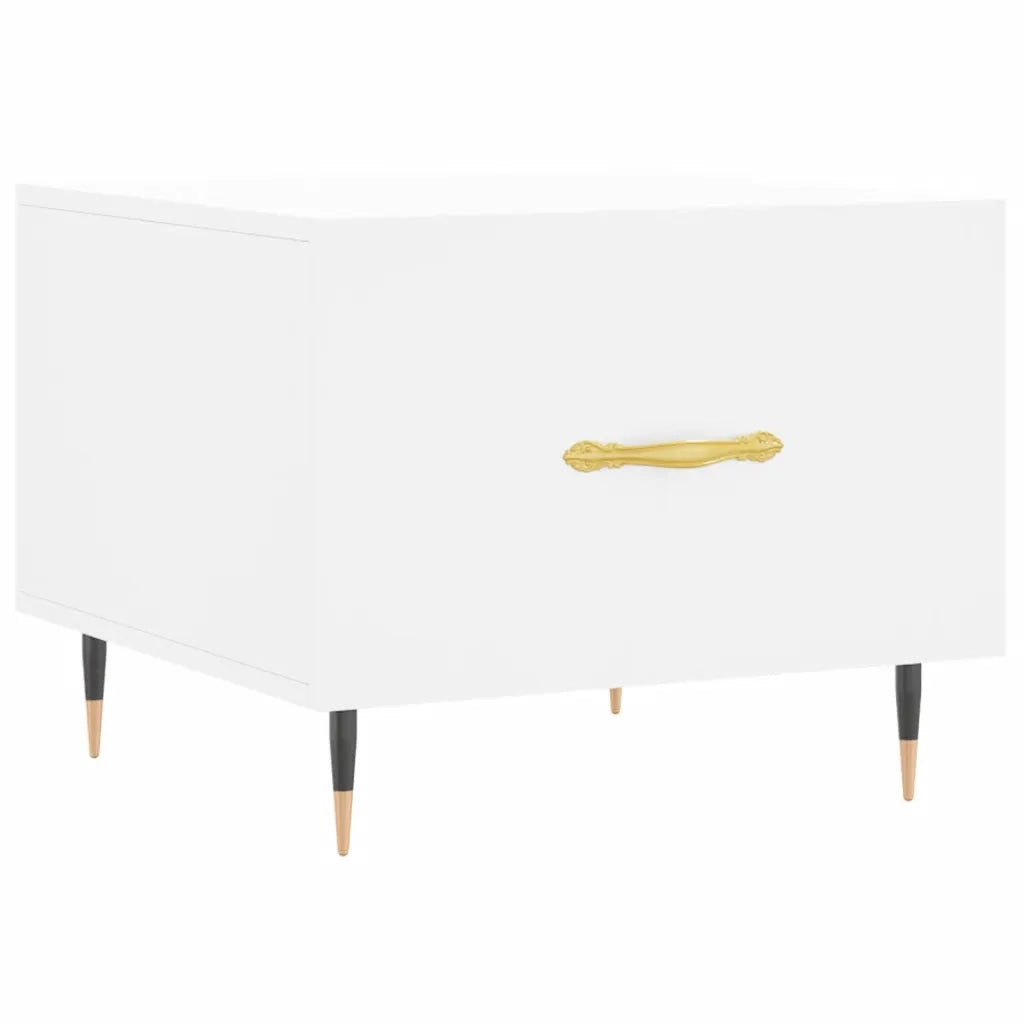 Tavolini da Salotto 2 pz Bianchi 50x50x40 cm Legno Multistrato 829349