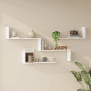 Set di 3 Mensole a Parete Vepinshul Scaffale a Gradini e 2 Ripiani da Muro - Bianco [en.casa]