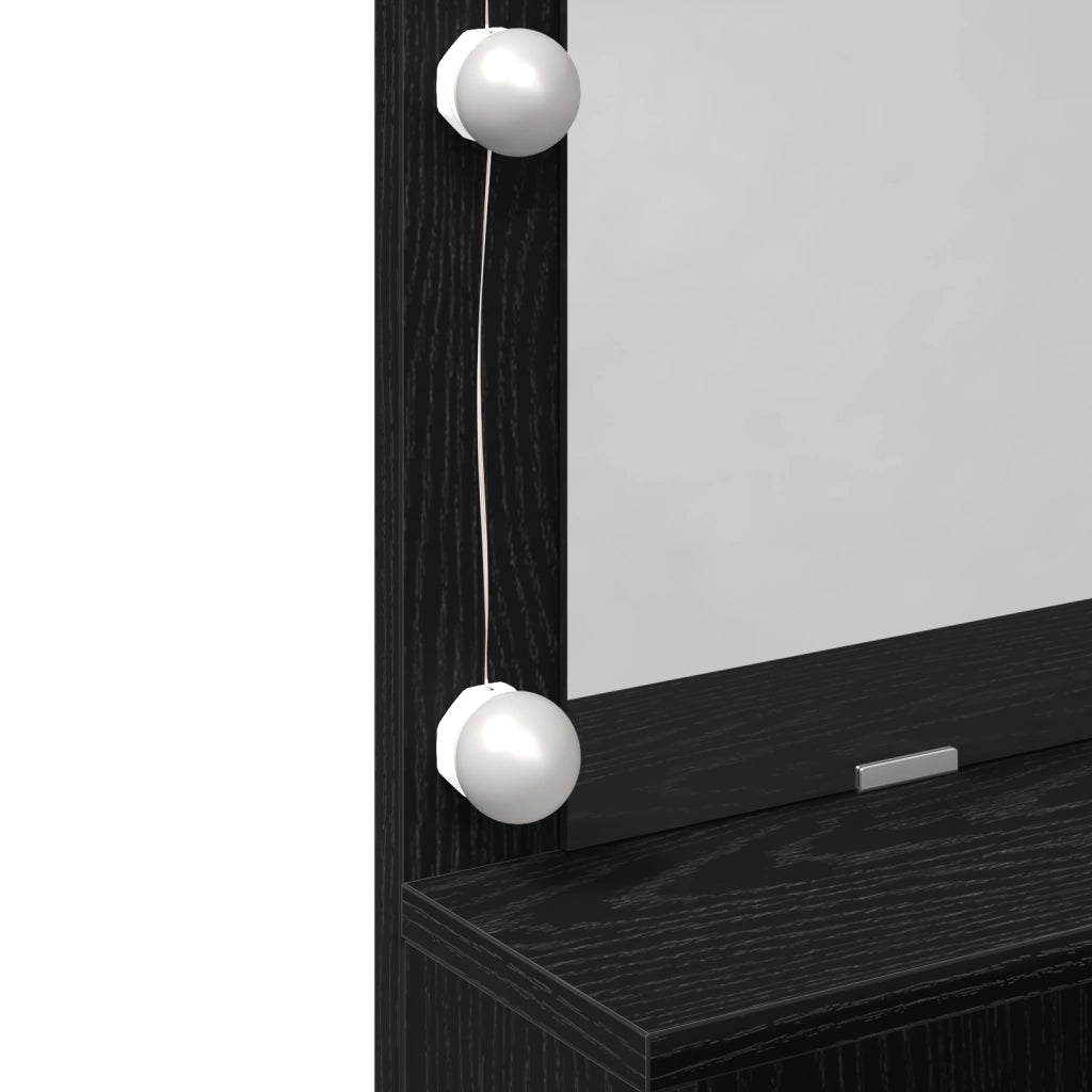 vidaXL Tavolo da Trucco con cassetto Rovere nero 80 x 41 x 134.5 cm