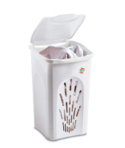 Portabiancheria Primavera Traforato Bianco L 50 cm 37 x 37X56 H Stefanplast