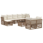 Set Divano da Giardino 10 pcs Beige polyrattan 3434367