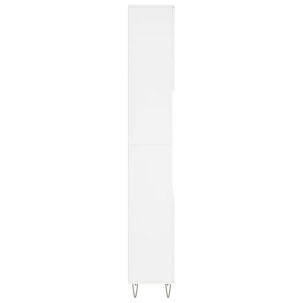 Mobiletto da bagno 30 x 30 x 190 cm spazio contenitivo flessibile stile industriale legno bianco 02_0048988