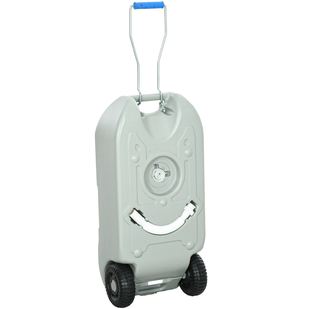 Tanica Portatile Acqua 40 Litri con Ruote e Rubinetto ¨C zephmum ¨C Grigio 37x23x80 cm