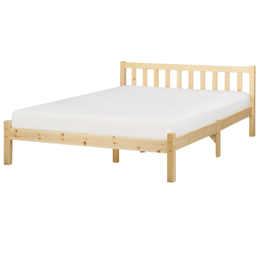 Letto singolo in legno di pino chiaro 140 x 200 cm rete a doghe