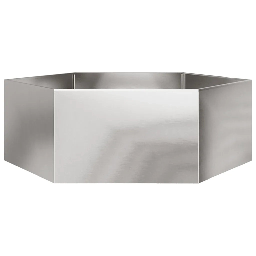 Fioriera da Giardino Esagono 138x120x45 cm in Acciaio Inox 851140