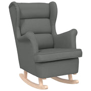 Poltrona | Sedia a Dondolo Grigio Scuro 74x90x102 cm in Tessuto