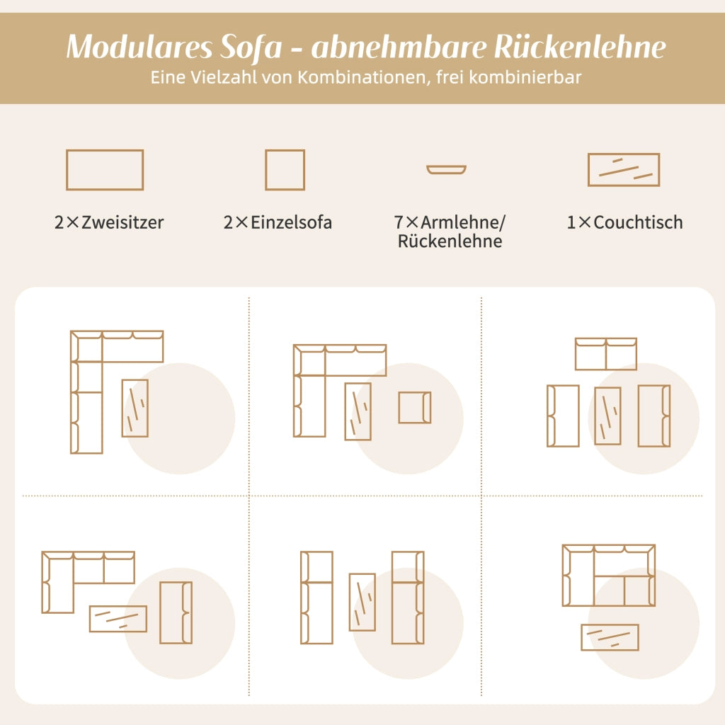 Set mobili giardino: sdraio + Divanooo angolare + lettino reclinabile + tavolino; trasformabile; acciaio; grigio