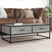 Tavolino Salotto-Tavolino da soggiorno-Tavolo Grigio Sonoma 100x50x35cm Multistrato Metallo