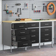 Mobile da lavoro 3 pcs Nero e Grigio 150 x 55 x 85 cm 3321368
