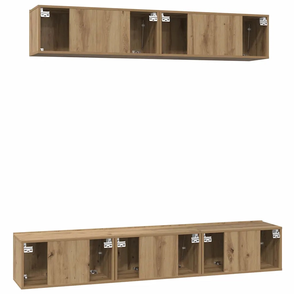 Set mobile TV 5 pcs Rovere artigianale Legno multistrato 3393215