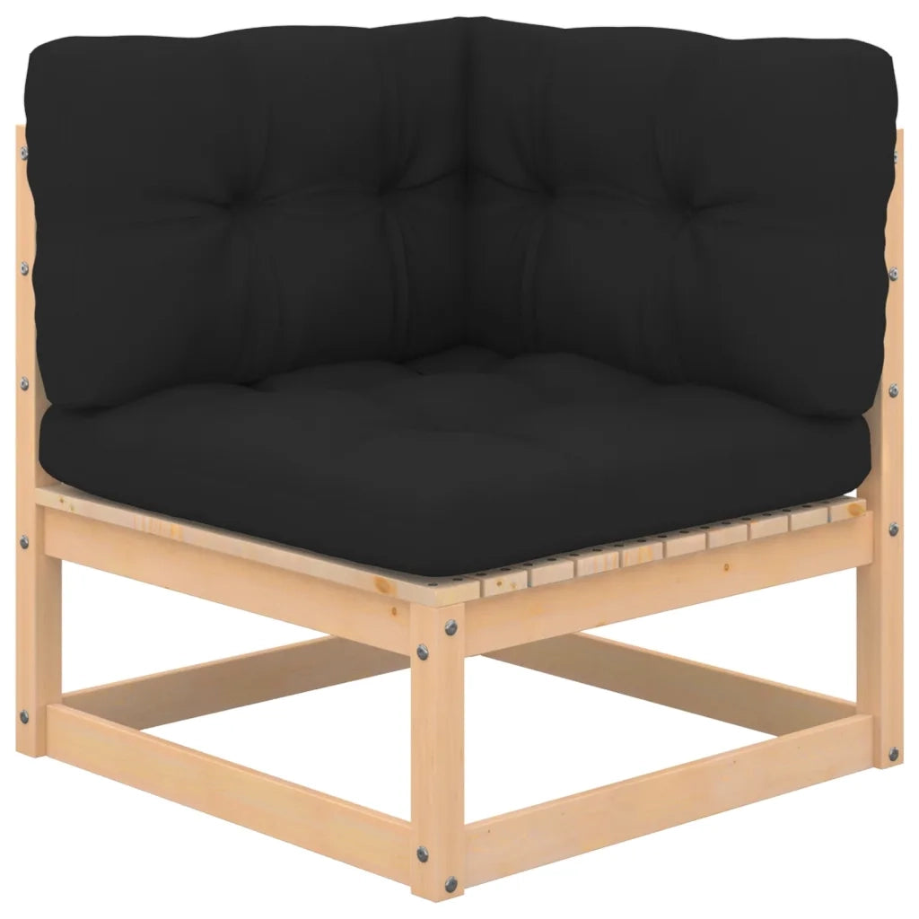 Set Divani da Giardino 3 pz con Cuscini Legno Massello di Pino 3083771