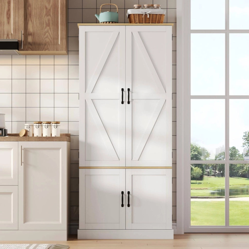 Mobile alto contenitore in MDF bianco 80x40x180 cm